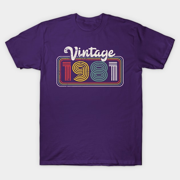 Vintage 1981 Birthday Gift 40th Birthday Gift T-Shirt by Salt88